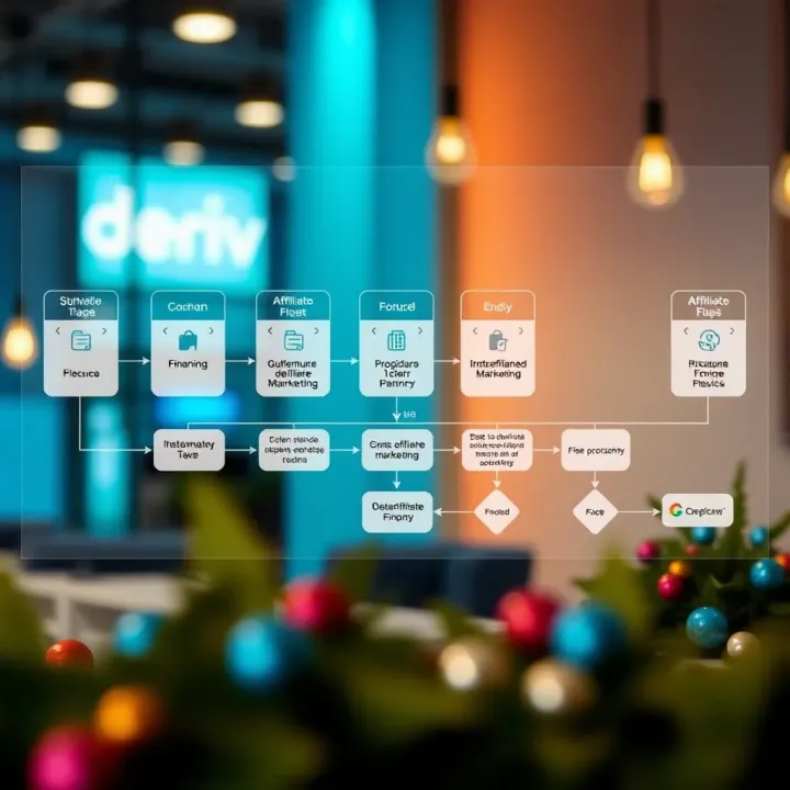 Diagram illustrating the affiliate marketing flow within the Deriv platform