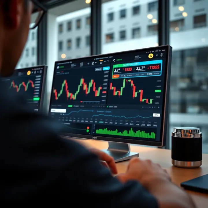 User interface of the Deriv trading platform displaying various financial charts and trading tools
