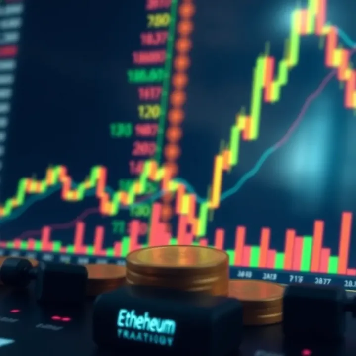 Graph depicting Ethereum market trends with technical analysis indicators