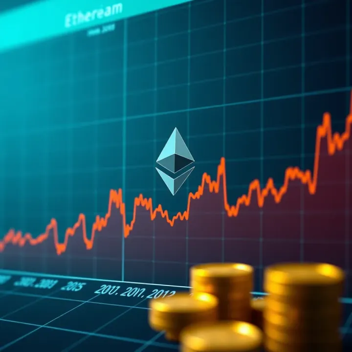 Graph showcasing Ethereum price trends and market fluctuations over time