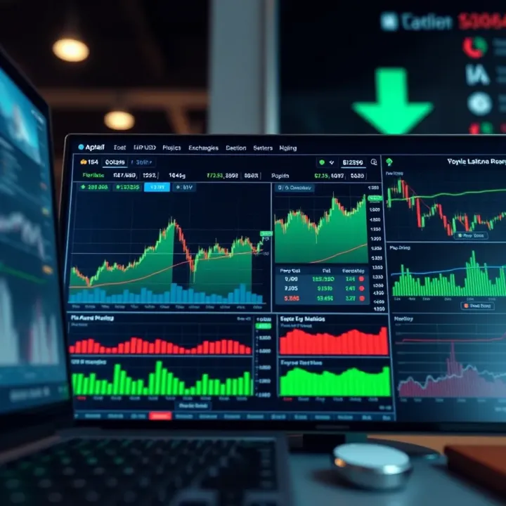 Dashboard showing tools for analyzing EUR USD exchange rates with charts and market data
