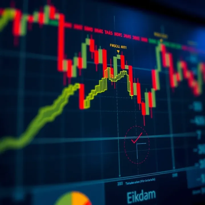 Diagram illustrating common Fibonacci retracement ratios applied to stock price fluctuations