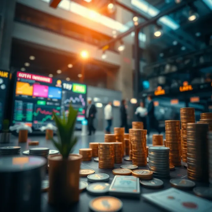 Abstract representation of financial markets highlighting investment growth and influence