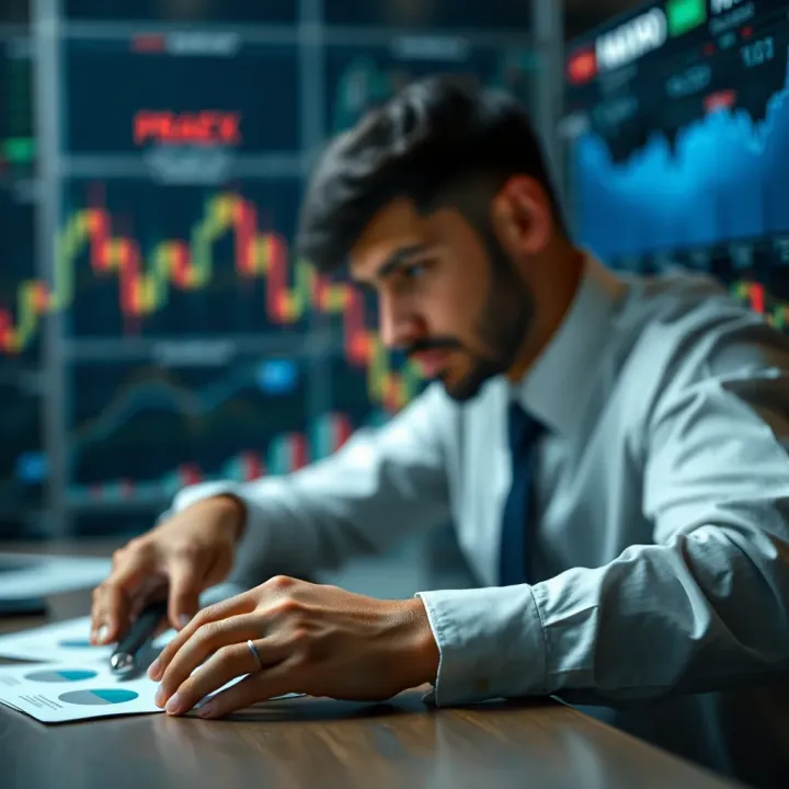 Forex Market Dynamics and Strategic Decision Making Conceptual illustration of forex market dynamics showing currency exchange and strategic decision making
