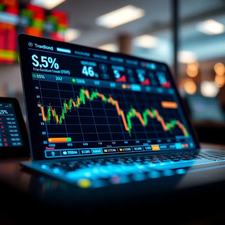 Graphical representation of futures and options market trends on a digital platform