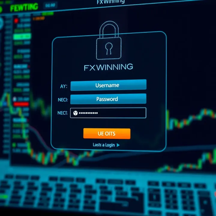 Secure login screen on FXWinning platform with username and password fields