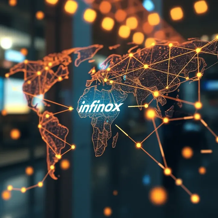 Illustration of global financial network highlighting Infinox's international regulatory compliance