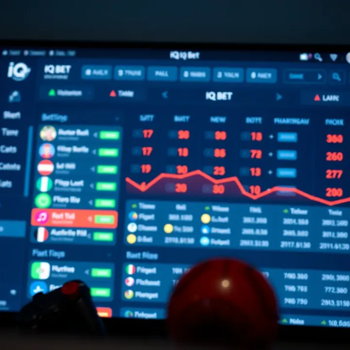 Online betting platform dashboard showing various betting options and odds