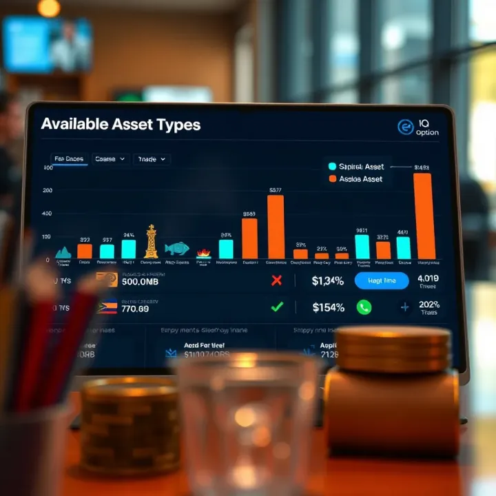 Graph showing diverse financial assets available for trading on a digital platform