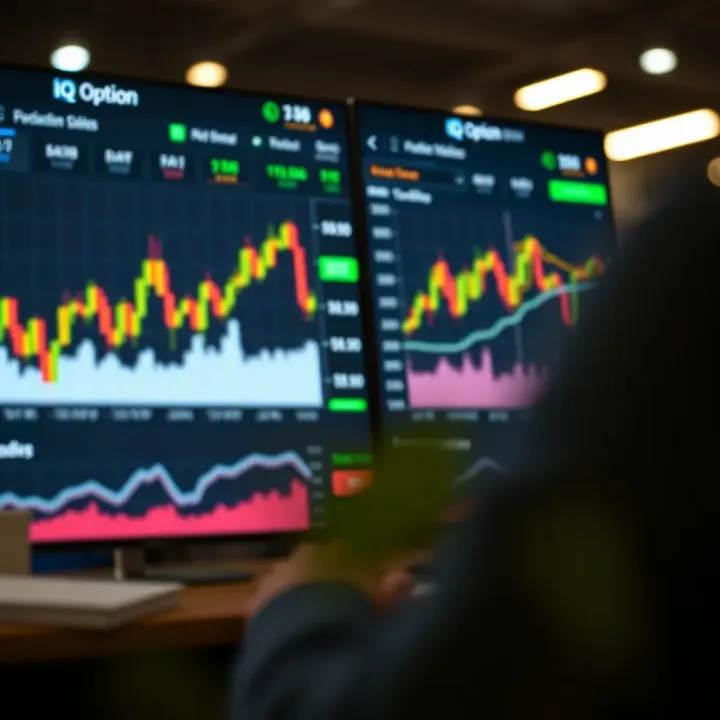 Overview of the IQ Option trading platform interface showcasing market charts and trading tools