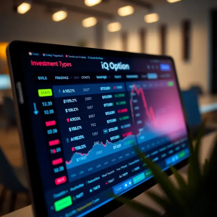 User interface displaying various financial investment options on a digital trading platform