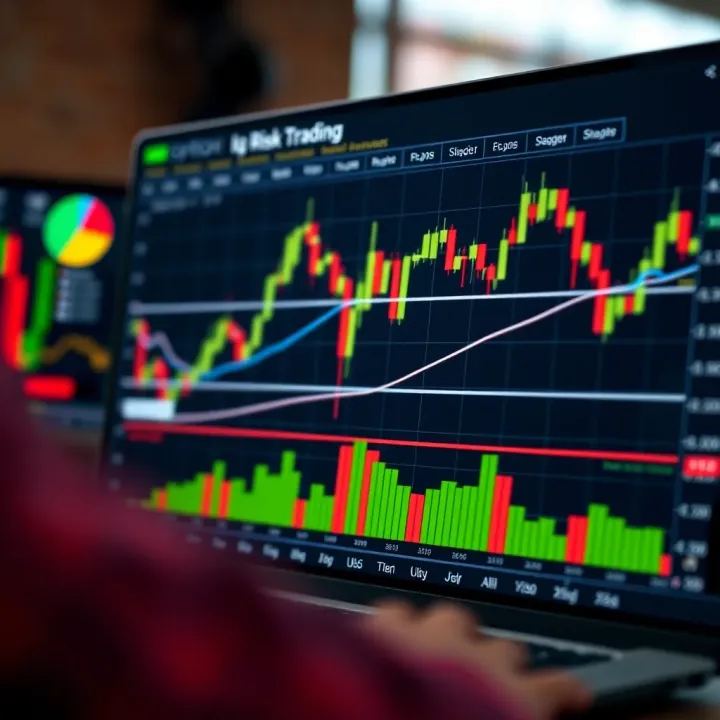 Graph showing trading strategies and risk management techniques on IQ Option