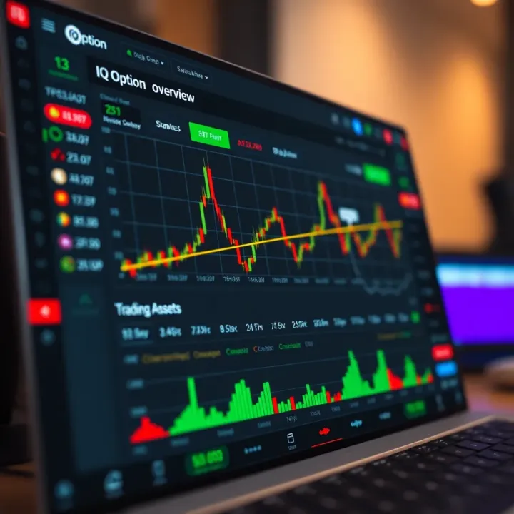 Trading Assets and Strategy Overview on IQ Option Graph displaying various trading assets and basic strategy options on IQ Option dashboard