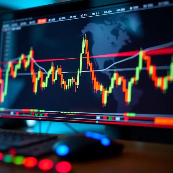 Chart showing MACD lines crossing over with highlighted entry and exit points for day trading