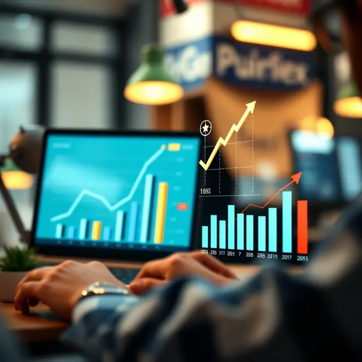 Strategies for maximizing revenue in digital affiliate marketing with growth charts and success icons