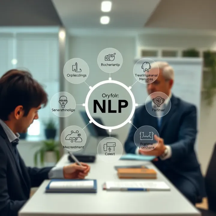 Diagram showing practical applications of NLP in personal and professional development