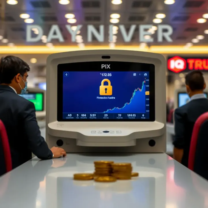 Secure financial transaction interface for Pix withdrawal on IQ Option platform