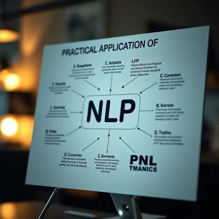 Diagram depicting practical applications of NLP techniques in personal growth and business success
