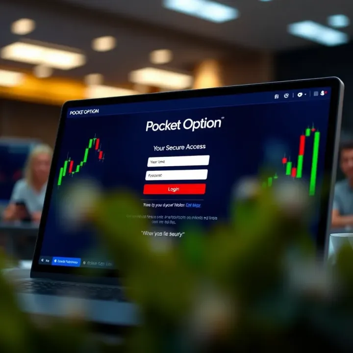 Secure login screen of Pocket Option application with visible security features