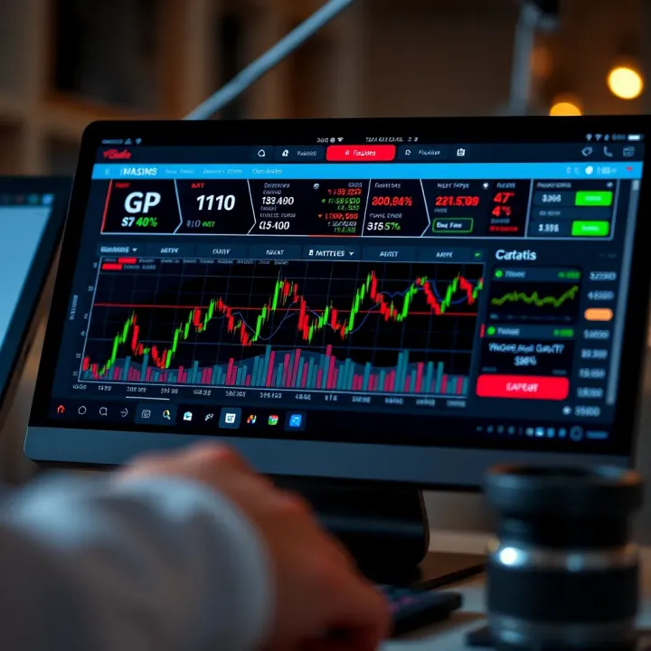Graph displaying trading strategies and performance metrics for binary options on Pocket Option