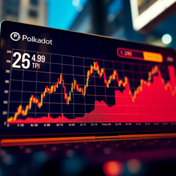 Graph showing recent trends in cryptocurrency market performance for Polkadot