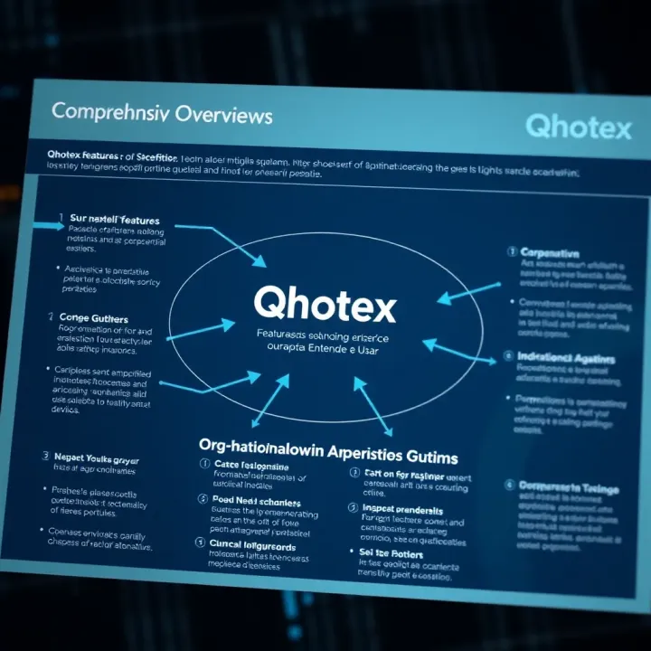 Diagram showing Qhotex features and key benefits in various applications