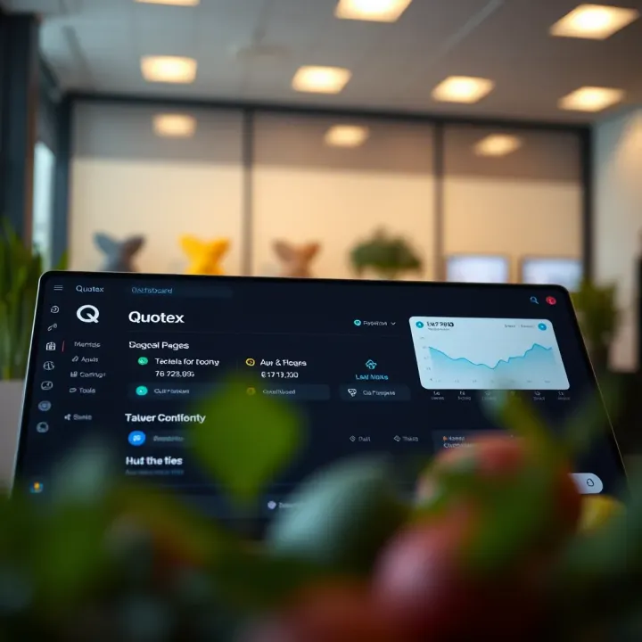 Overview of Quotex Dashboard and Available Tools Dashboard overview displaying key features and tools after logging into Quotex