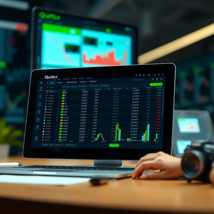 Screenshot of Quotex trading platform showing operation history log interface