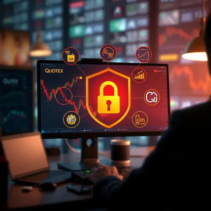 Illustration of a secure trading environment with icons representing safety and efficiency
