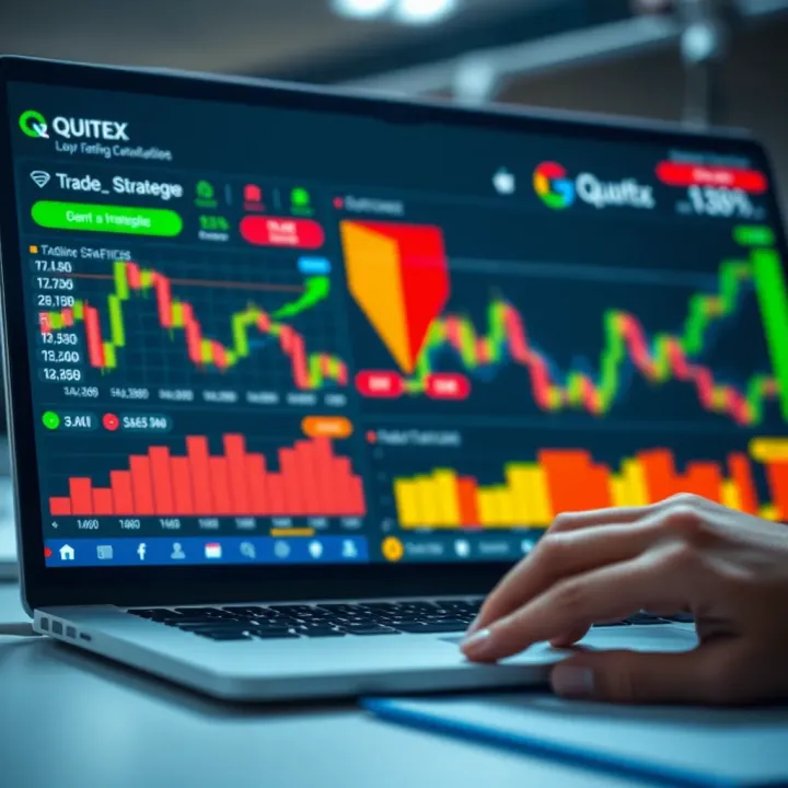 Graphical representation of trading strategies and analytics used within Quotex PT platform for market analysis