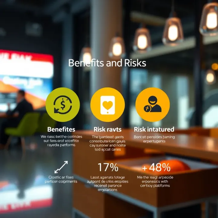 Graphic illustrating benefits and risk factors involved in using Quotexx platform