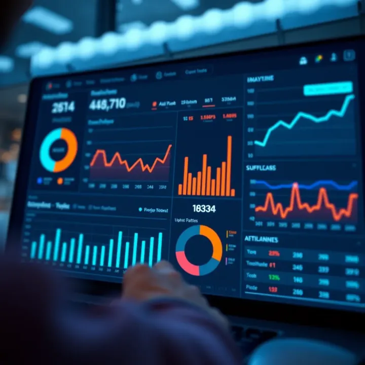 Detailed digital interface showcasing Quoyex platform features and analytics dashboard