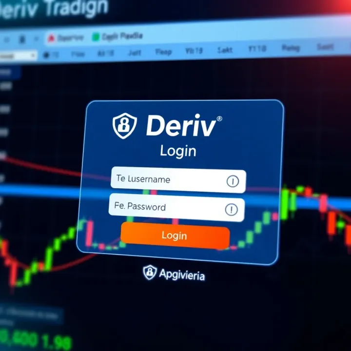 Secure login interface on the Deriv trading platform showing username and password fields