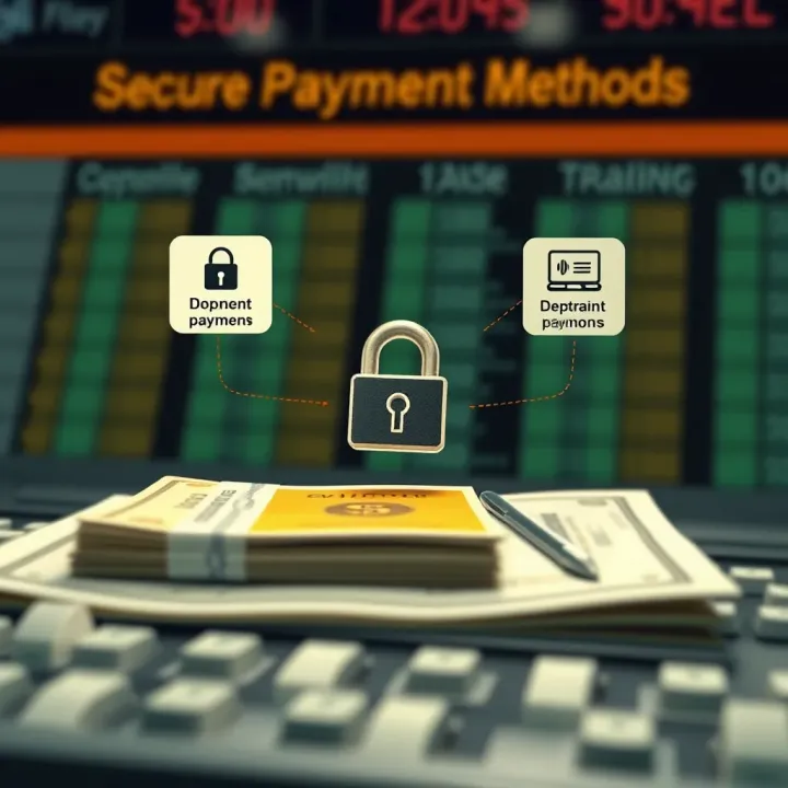 Diagram illustrating secure payment methods for binary options trading deposits