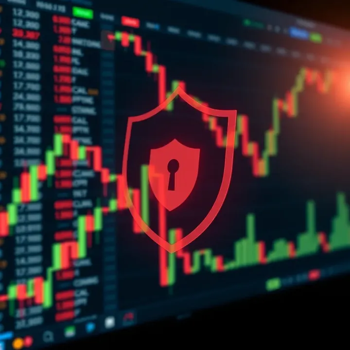 Graphic depicting a safe shield symbol overlaying a digital trading platform interface symbolizing secure and transparent binary options trading