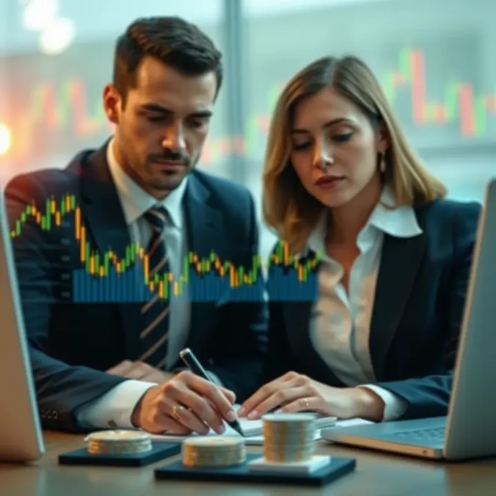 Conceptual illustration of risk management and strategic planning in trading partnerships