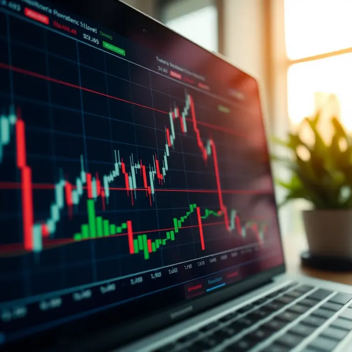 Chart showing support and resistance levels on a trading platform interface
