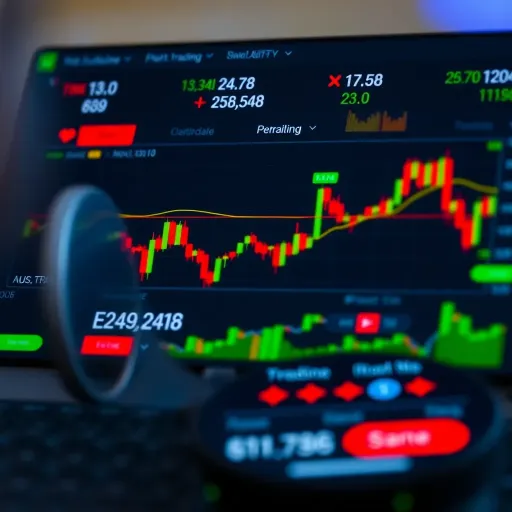 Overview of a Mobile Trading App Interface with Market Data Mobile trading application interface displaying real-time stock market charts and data
