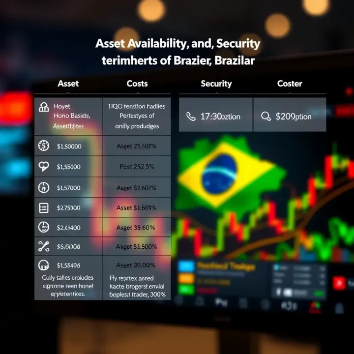 Graphical representation of asset types, costs, and security features tailored for Brazilian traders