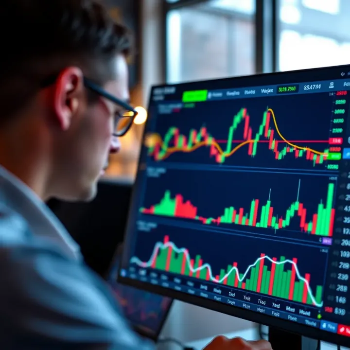 User interface of a trading platform showing charts and market data in Brazilian real