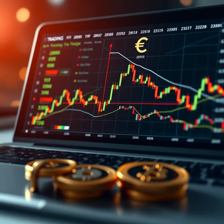 Illustration of financial graphs and currency symbols representing trading strategies