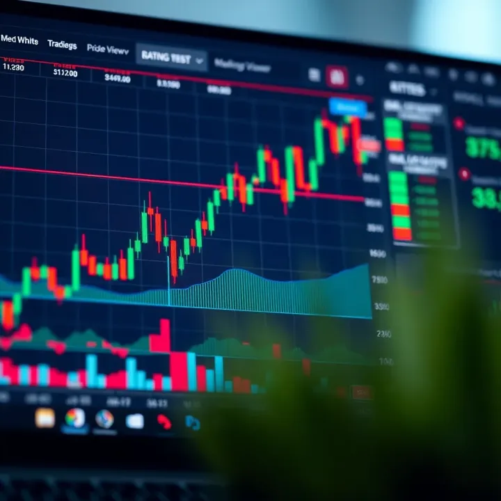 Graph displaying market trends and price movements on a trading platform