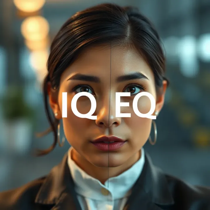 Illustration showing the contrast between cognitive intelligence and emotional intelligence