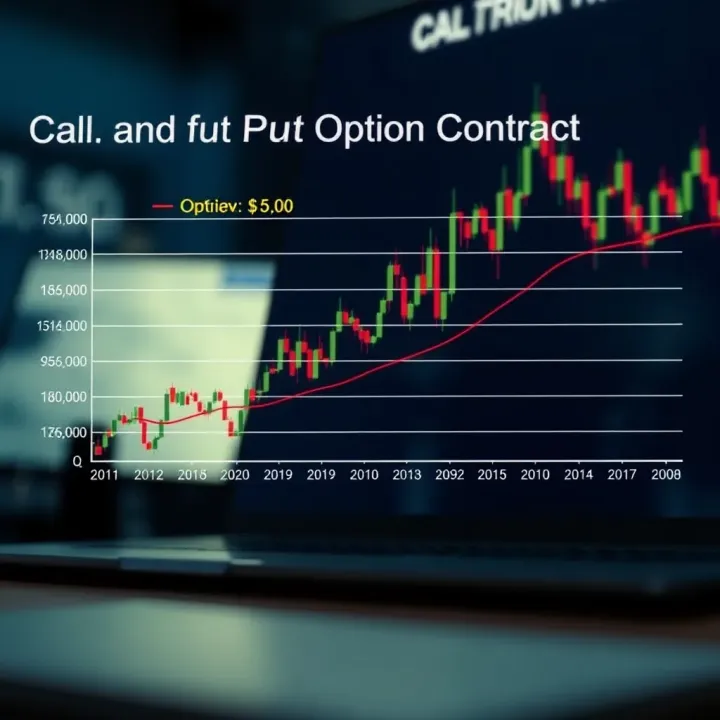 Diagram illustrating call and put option contracts with underlying asset price movements