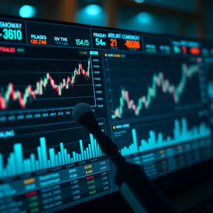 Illustration showing financial charts and data analysis representing pocket broker trading