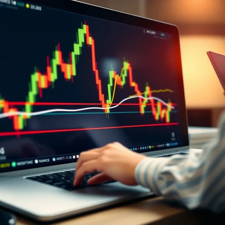 Digital trading chart illustrating the use of support and resistance in decision making