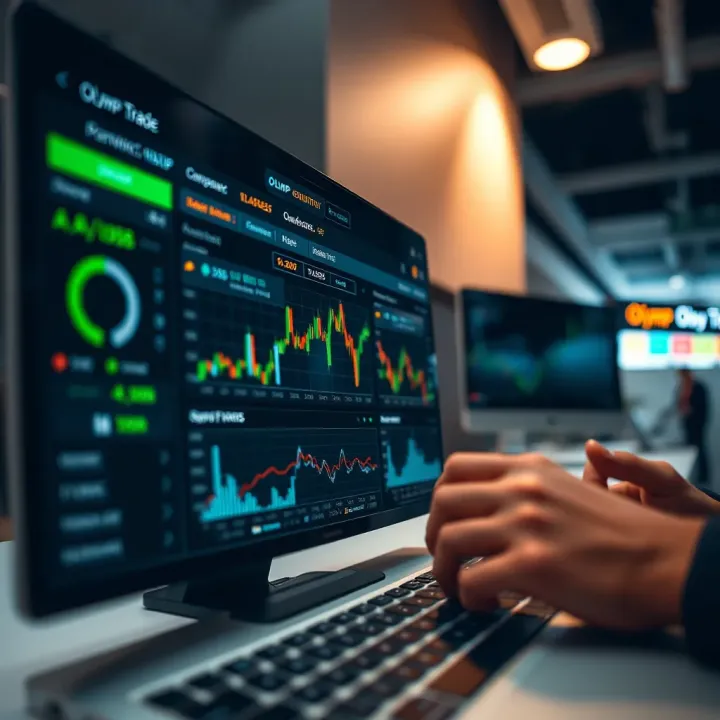 Digital platform interface displaying financial investment options and charts