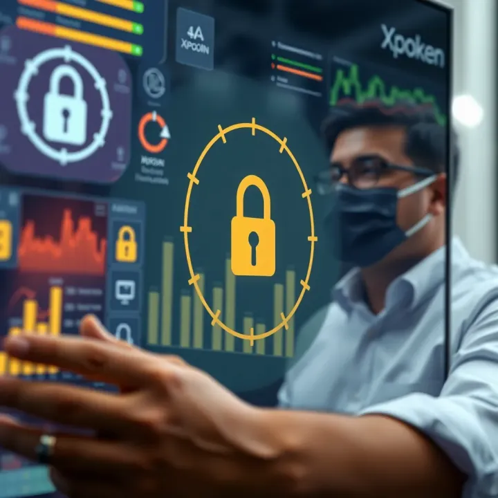 User interacting with digital security elements on Xpoken platform interface